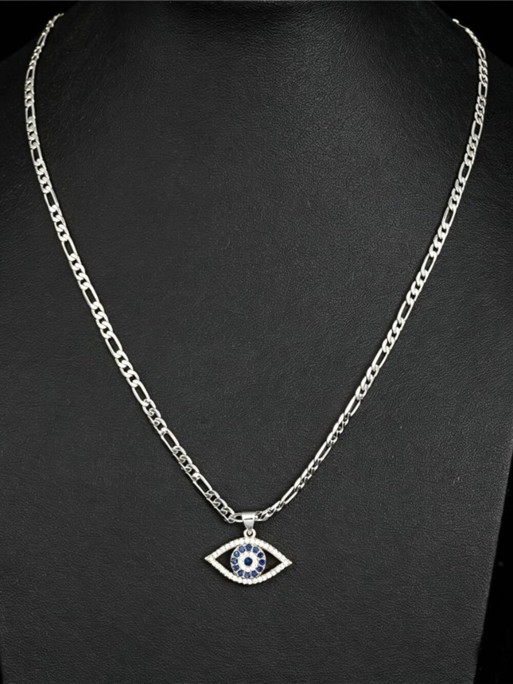 Evil Eye Necklace for Women 14K Gold Plated White Color Cubic Zirconia Inlay Evi - Picture 5 of 6